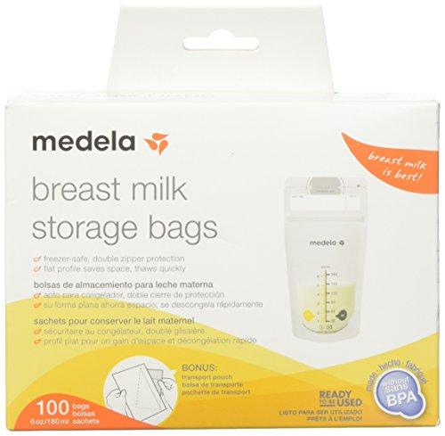 Medela Breast Milk Storage Bags, 100 Count, Ready to Use Breastmilk Bags  for Breastfeeding, Self Standing Bag, Space Saving Flat Profile,  Hygienically